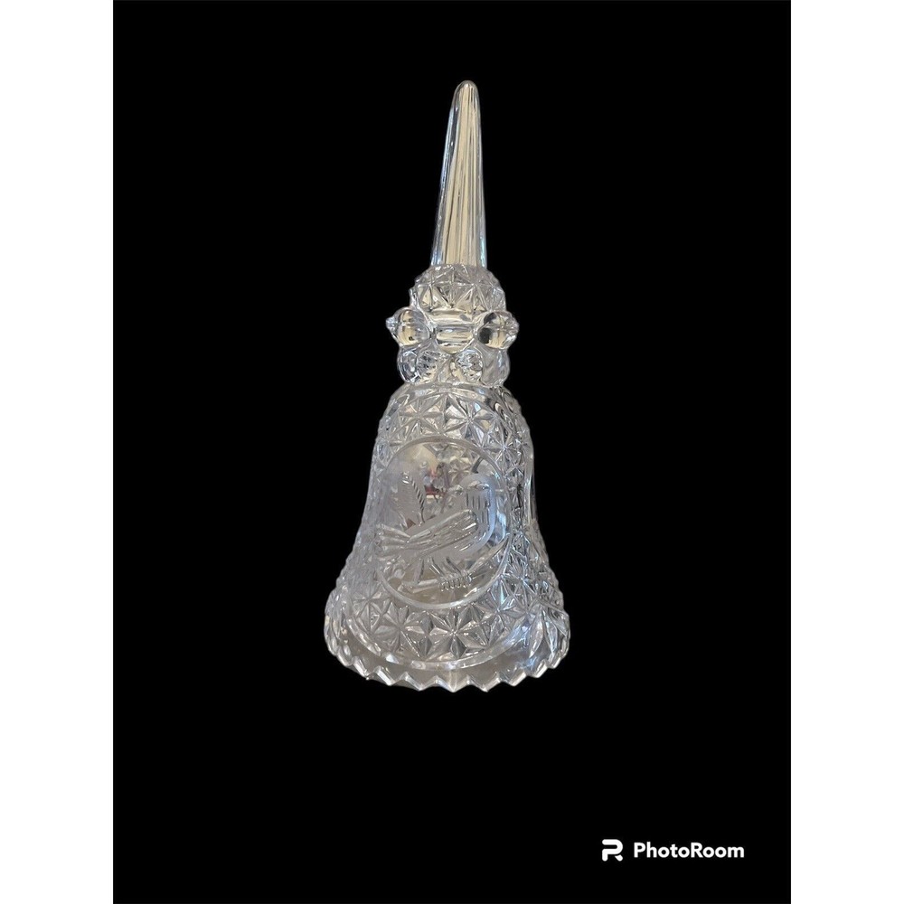 Hofbauer Byrdes Crystal Bell 24% Lead Crystal With Clapper Germany Vintage 6"